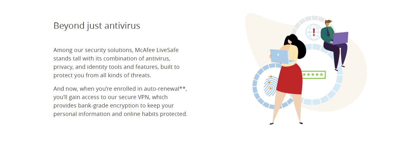 Features of the Mcafee lifesafe